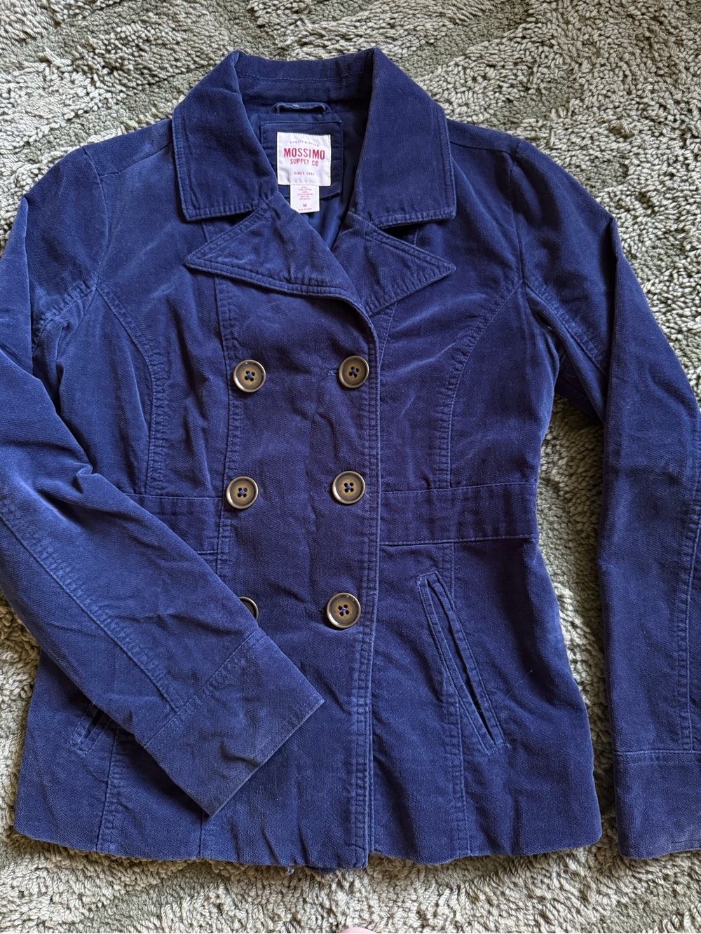 Mossimo Supply Co. Double-Breasted Velvet Peacoat Jacket